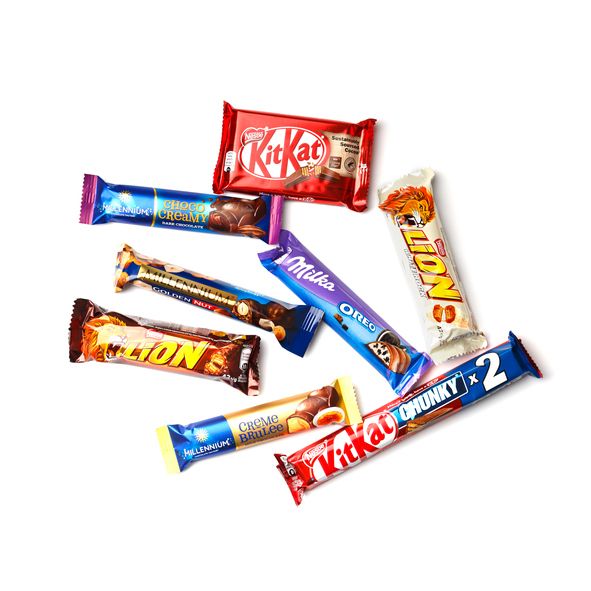 Ilustrasi cokelat di supermarket.