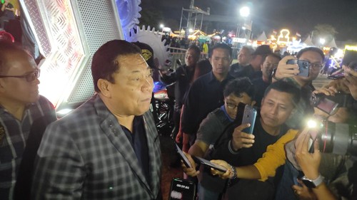 Kepala BNN Bali Komjen Petrus Reinhard Golose seusai bertemu dengan para bikers di International Bali Bike Festival V, Jumat (8/9/2023).