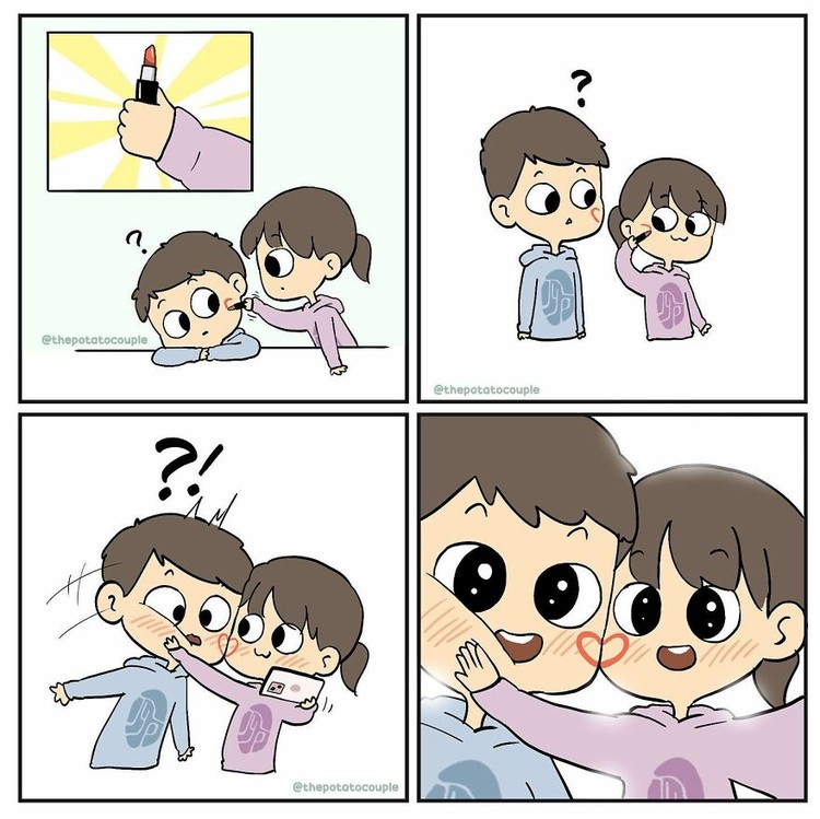 Sebuah komik online bertajuk The Potato Couple, menunjukkan betapa unyu kehidupan pasagan suami-istri. Bikin jomblo gigit jari.
