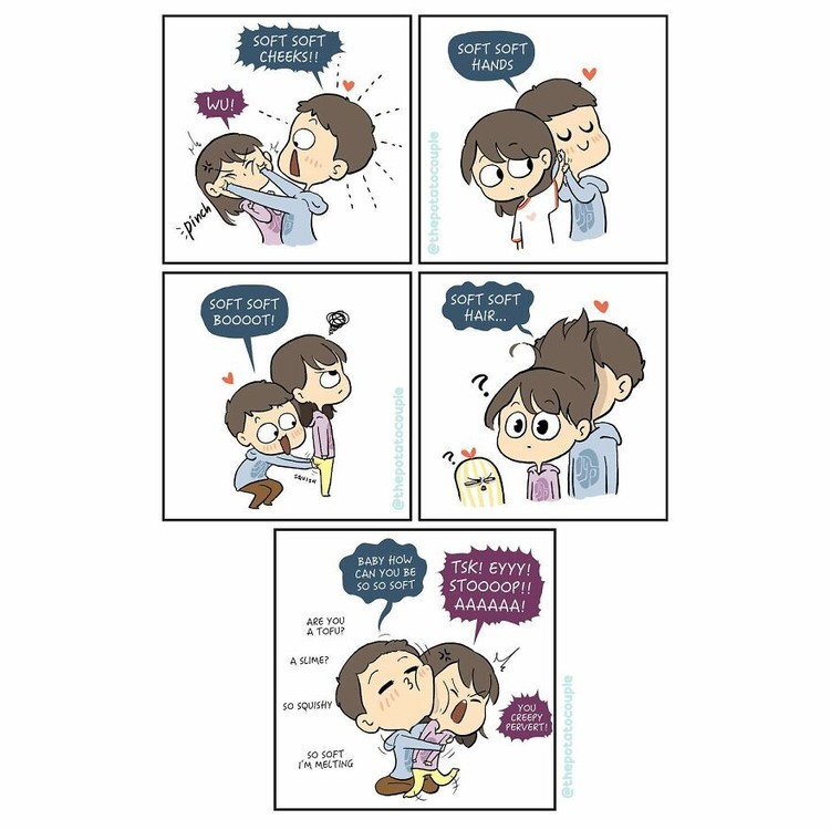 Sebuah komik online bertajuk The Potato Couple, menunjukkan betapa unyu kehidupan pasagan suami-istri. Bikin jomblo gigit jari.