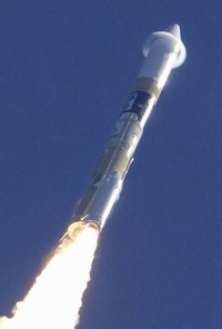 An HII-A rocket is launched from the launch pad at Tanegashima Space Center in Kagoshima, southern Japan Thursday, Sept. 7, 2023.  Japan launched a rocket Thursday carrying an X-ray telescope that will explore the origins of the universe as well as a small lunar lander.  (Kyodo News via AP)