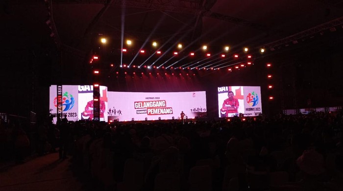 Menhan RI Prabowo Subianto membuka puncak acara Hari Olahraga Nasional 2023.