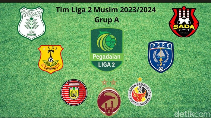 Ilustrasi tim yang tergabung di Liga 2 Musim 2023/2024 Gurp A (Nizar Aldi/detikSumut)