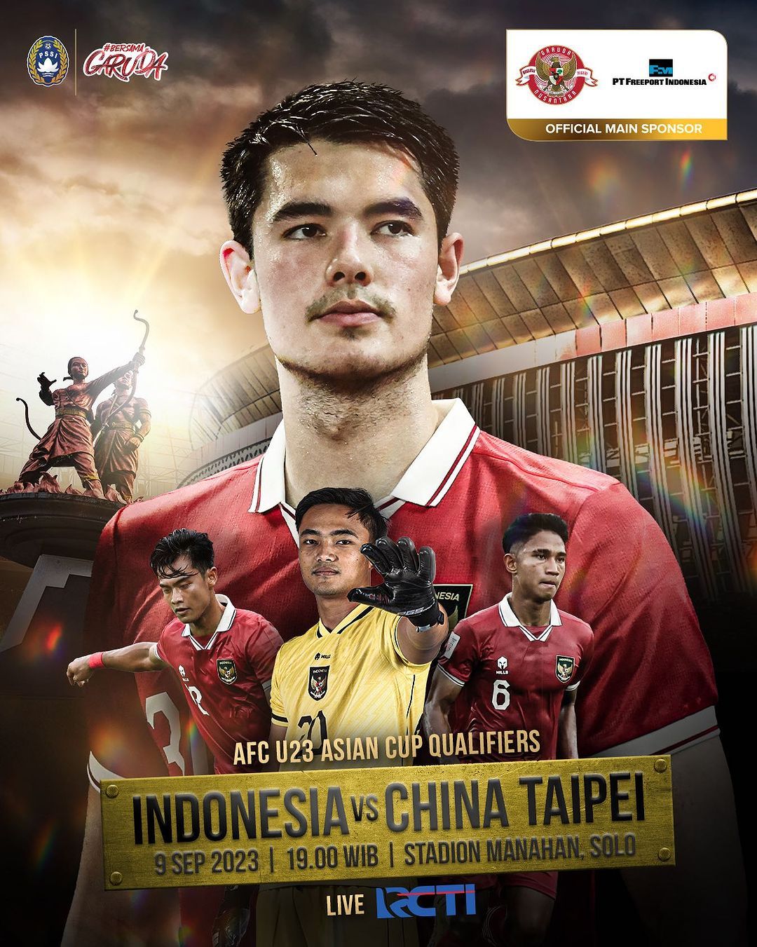 jadwal timnas Indonesia vs Taiwan (Chinese Taipei) Piala Asia U-23