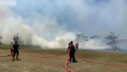 Kebakaran lahan di Klungkung, Bali.