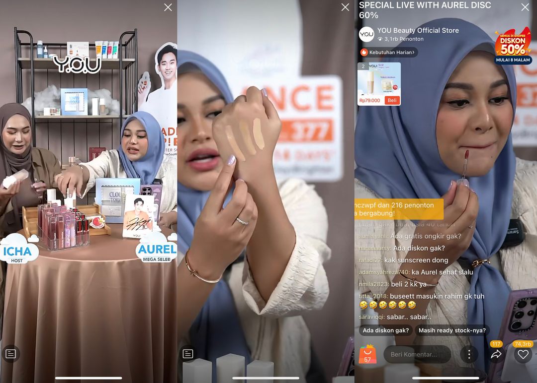 Lapak Shopee Live YOU x Aurel Dibanjiri Lebih dari 15.000 Pesanan Lapak Shopee Live YOU x Aurel Dibanjiri Lebih dari 15.000 Pesanan