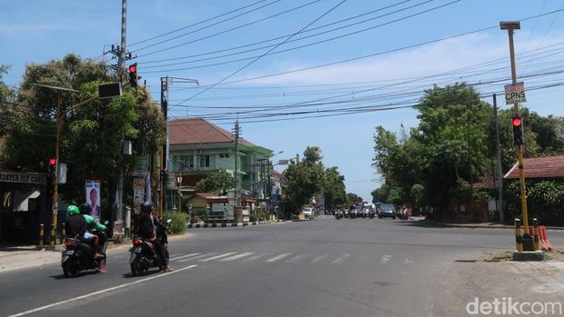 Simpang empat Palbapang di Kalurahan Palbapang, Kapanewon Bantul, Kabupaten Bantul, Jumat (8/9/2023).
