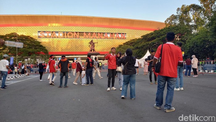 Suasana Stadion Manahan Solo, jelang laga Timnas Indonesia U23 melawan Taiwan, Sabtu (9/9/2023)