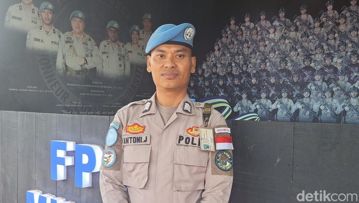 Bripka Antoni Jaya, personel FPU 4 Indonesia di misi perdamaian PBB di Bangui, Afrika Tengah
