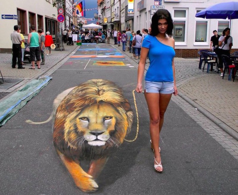 Kumpulan Seni Gambar 3 Dimensi di Jalanan, Super Mengagumkan