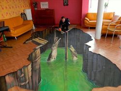 Aneka Gambar 3D di Jalanan, Bikin Mata Terkecoh