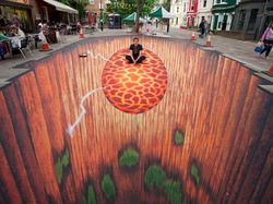 Aneka Gambar 3D di Jalanan, Bikin Mata Terkecoh