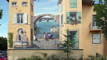 Karya seniman asal Prancis, Patrick Commecy di mana dia menyasar bangunan sebagai kanvasnya. Foto: mymodernmet