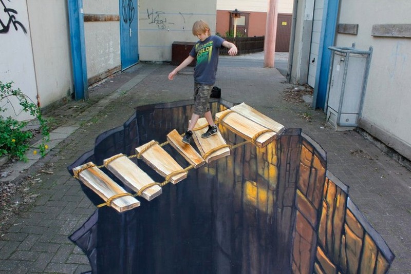 Kumpulan Seni Gambar 3 Dimensi di Jalanan, Super Mengagumkan