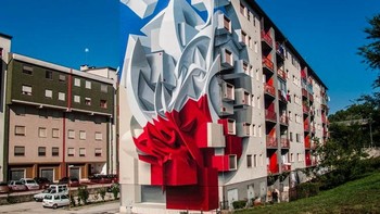 Kalau ini potret viral di mana sebuah bangunan jadi keren karena dilukis 3 dimensi. Foto: mymodernmet