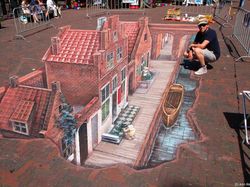 Aneka Gambar 3D di Jalanan, Bikin Mata Terkecoh