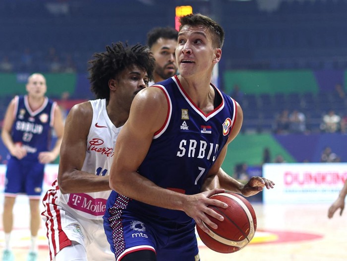 Basketball - FIBA World Cup 2023 - First Round - Group B - Puerto Rico v Serbia - Araneta Coliseum, Quezon, Philippines - August 28, 2023 Serbia's Bogdan Bogdanovic in action REUTERS/Eloisa Lopez