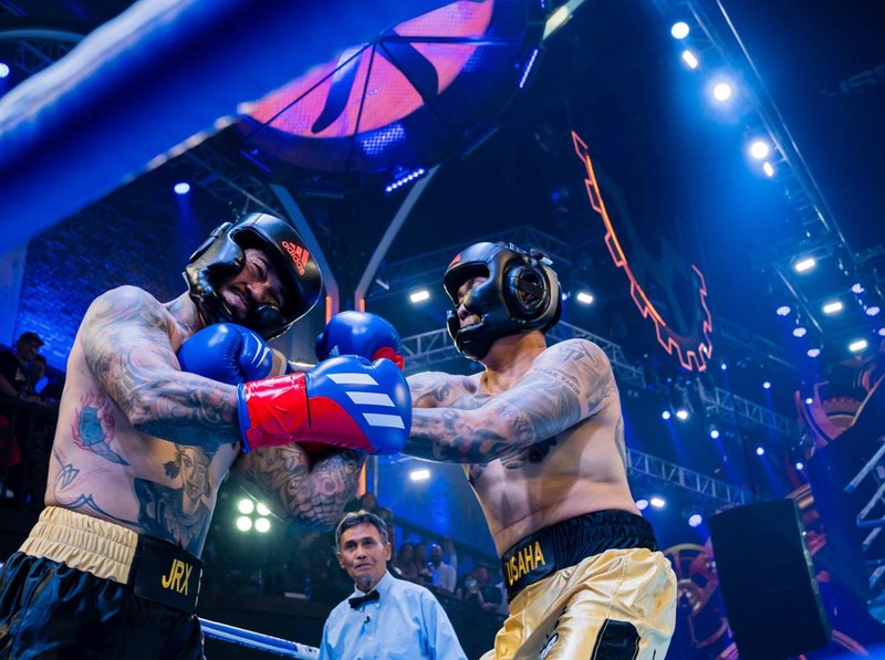 Duel Uus dengan Jerinx (kiri) berlangsung panas di ajang HSS 3 Bali, Senin (11/9/2023) dini hari. (Dok HSS 3 Bali)