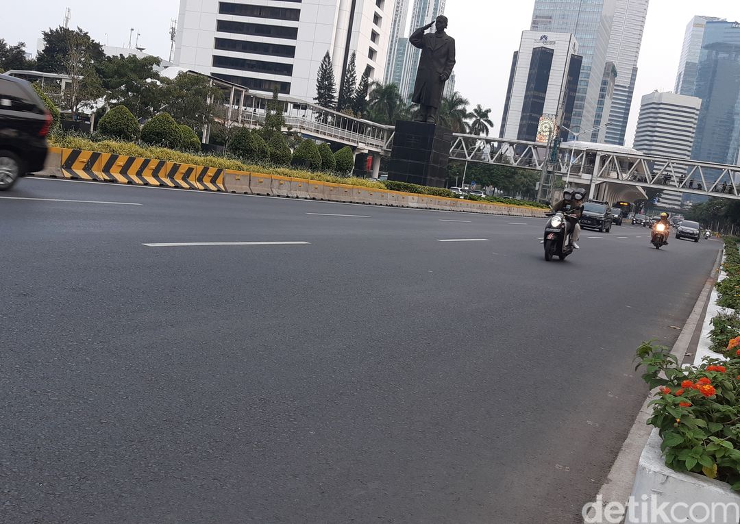 Jl Jenderal Sudirman, Jakarta, 10 September 2023. (Danu Damarjati/detikcom)
