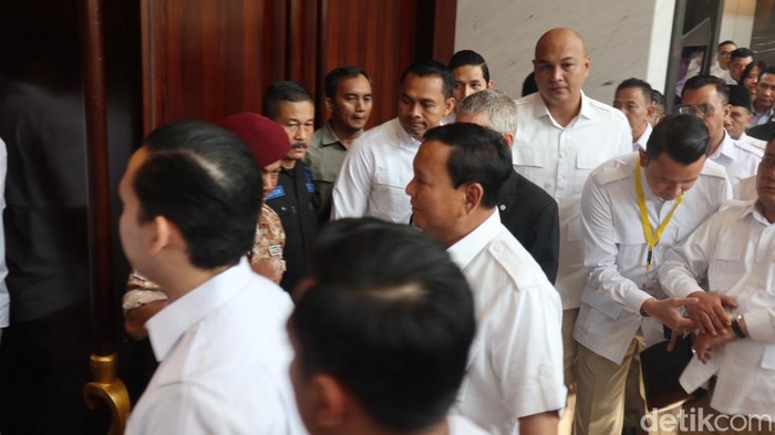 Ketum Gerindra Prabowo Subianto saat datang ke Bandung