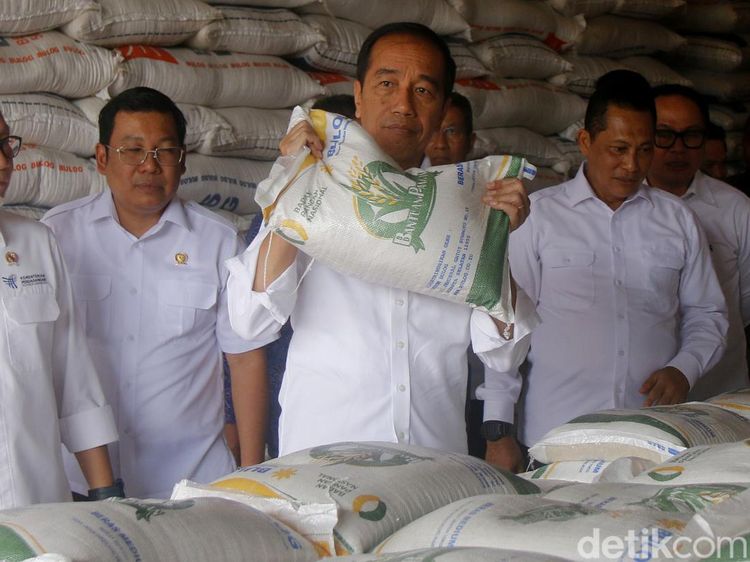 Momen Jokowi Bagikan Bansos Beras 10 Kg