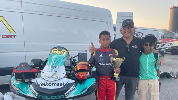 Qarrar Firhand Ali runner-up Kelas Junior ROK Cup Italia 2023.
