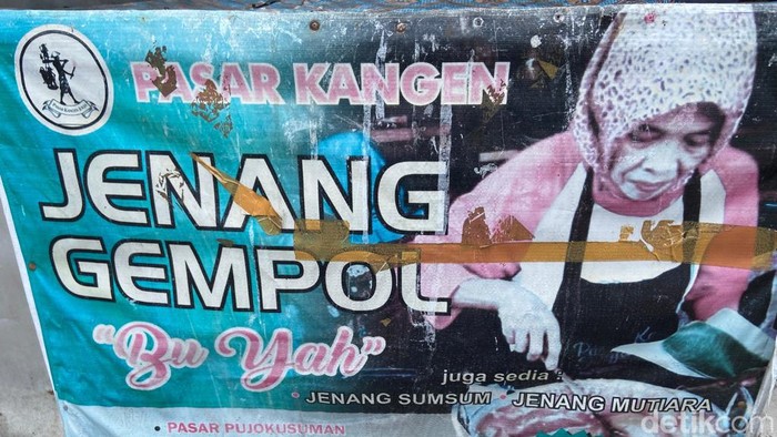 Suasana Pasar Pujokusuman Jogja lokasi lapak jenang gempol  Bu Yah. Foto diunggah pada Senin (11/9/2023).