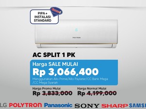 Adem Bener! AC Split 1 PK Cuma Rp 3 Jutaan di Transmart Full Day Sale