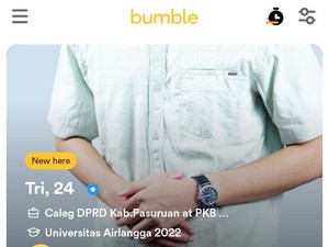 Unik! Tri Wahyudi Caleg PKB Pasuruan Kampanye Pakai Aplikasi Kencan Bumble