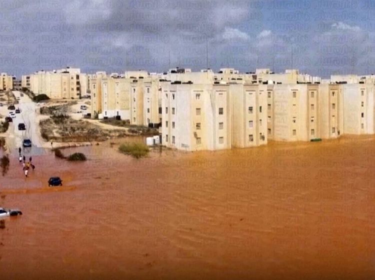 Foto Udara Libya Dikepung Banjir Akibat Badai Daniel