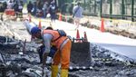 Jalur Pejalan Kaki Dibangun di Stasiun Sudirman, Ini Potretnya
