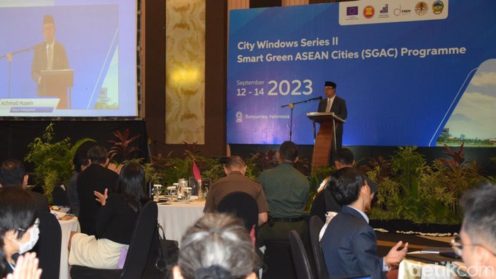 Kegiatan City Windows Series (CWS) ke-2 yang dilakukan oleh Program Smart Green ASEAN Cities (SGAC) di Hotel Java Heritage Purwokerto, Selasa (12/9/2023).