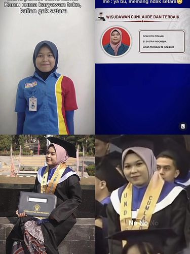 Kisah Dewi Fitri Titasari yang curhat pernah dianggap remeh oleh calon ibu mertua Kisah Dewi Fitri Titasari yang curhat pernah dianggap remeh oleh calon ibu mertua, karena bekerja di salah satu minimarket. Kini buktikan bisa sukses dan cumlaude di PTN. Kisahnya langsung viral di media sosial.