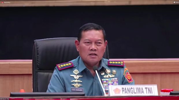 Panglima TNI Laksamana Yudo Margono mengingatkan seluruh prajurit untuk kembali menjaga netralitas dalam Pemilu. (YouTube Puspen TNI)