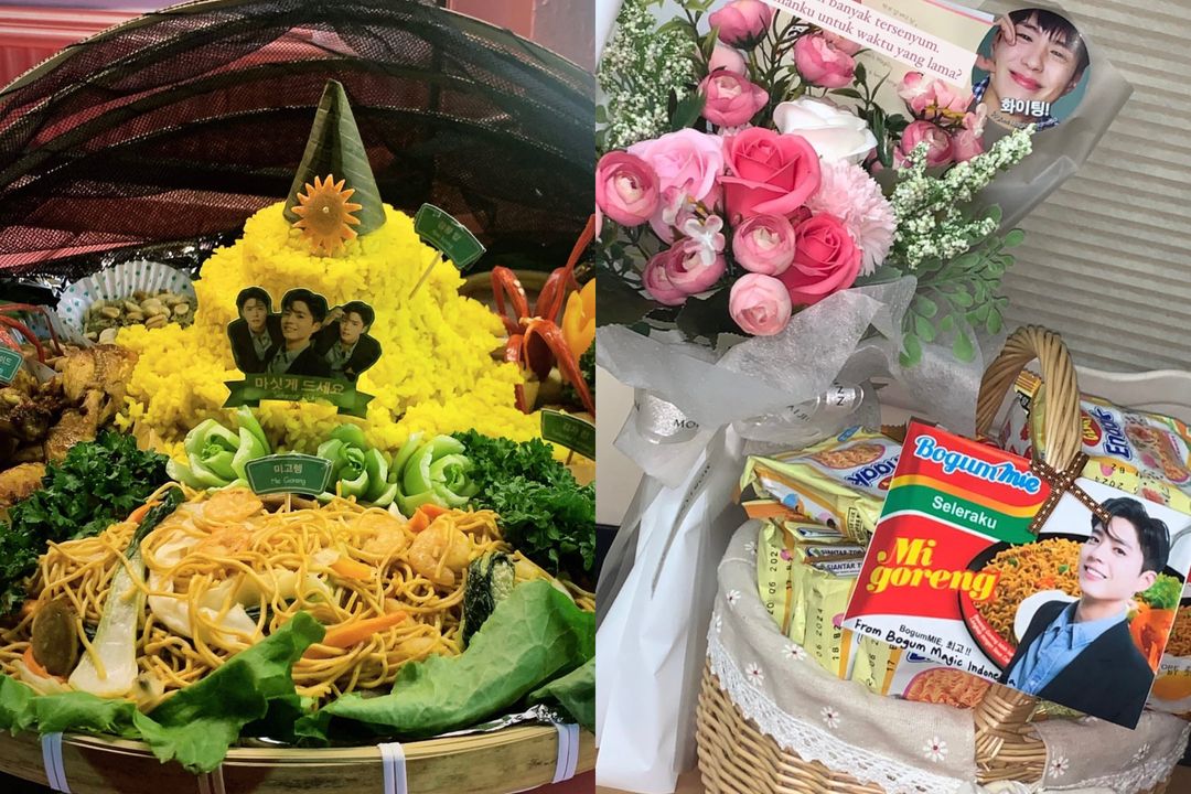 Park Bo Gum Pamer Tumpeng Kiriman Fans Indonesia, IU Girang Kebagian