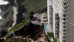 Penampakan Apartemen di Chile Hampir Runtuh Gegara Longsor