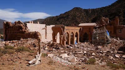 Penampakan Masjid Bersejarah Tinmel Rusak Akibat Gempa Maroko