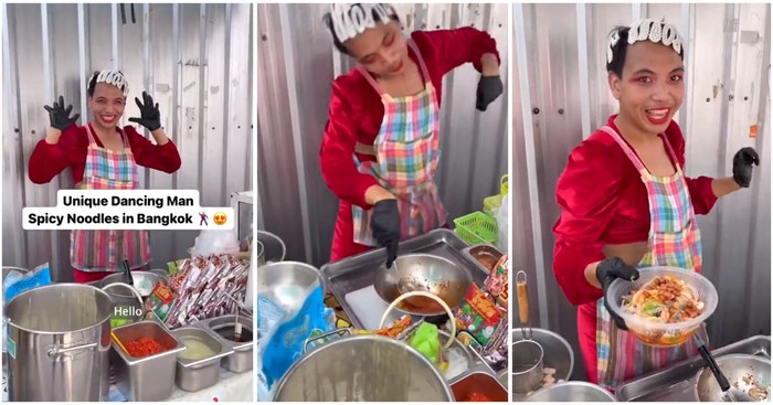 Viral! Penjual Bihun yang Nyentrik dan Heboh Ini Hibur Pelanggannya