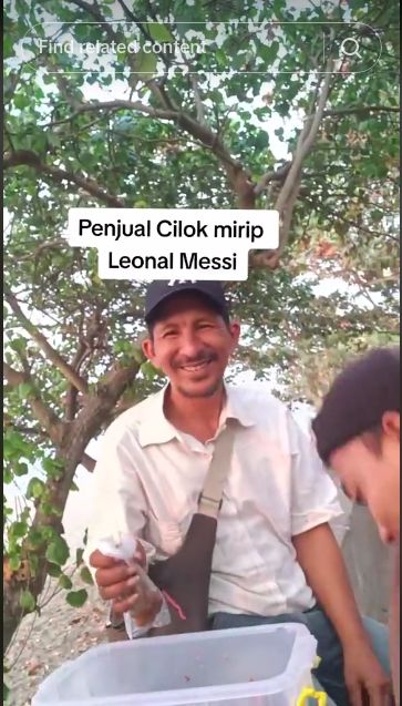 Penjual cilok mirip Lionel Messi