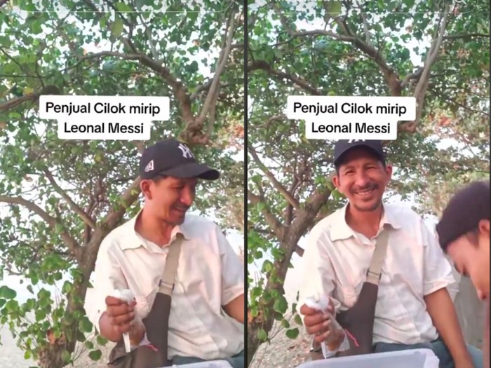 Penjual cilok mirip Lionel Messi