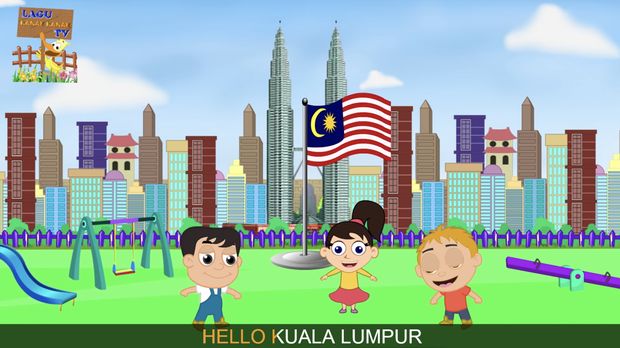 Sebuah lagu anak-anak Melayu Malaysia HELO KUALA LUMPUR mengikuti lagu halo halo bandung. (Tangkapan Layar Youtube Lagu Kanak TV)