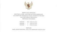 Ini SKB 3 Menteri Tentang Hari Libur Nasional Dan Cuti Bersama 2024