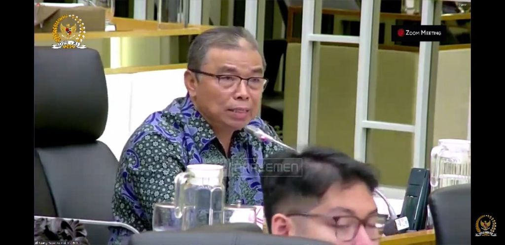 Anggota Komisi IV DPR Fraksi Partai Keadilan Sejahtera Hermanto saat rapat dengar pendapat Komisi IV dengan Badan Pangan Nasional, Rabu (13/9/2023). (Tangkapan Layar Youtube Komisi IV DPR)