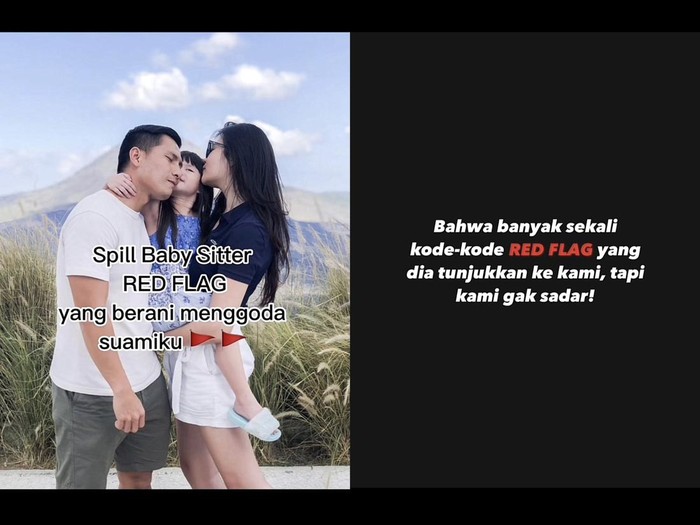 Curhat istri spill baby sitter yang red flag karena menggoda suaminya, viral di TikTok.
