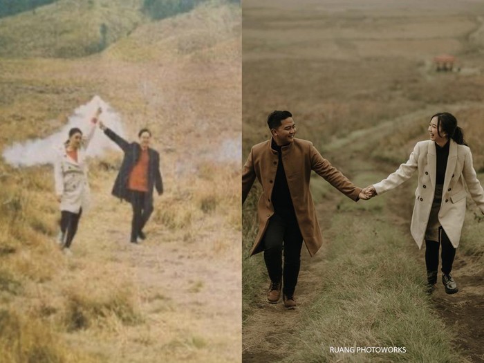 Foto prewedding di Bromo ini menjadi sasaran netizen yang salah komentar, viral di media sosial.