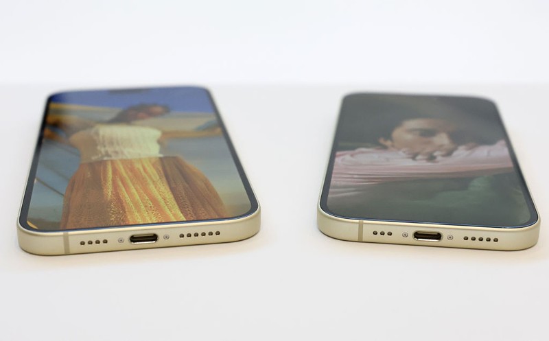 CUPERTINO, CALIFORNIA - SEPTEMBER 12: The new iPhone 15 Pro is displayed during an Apple event at the Steve Jobs Theater at Apple Park on September 12, 2023 in Cupertino, California. Apple revealed its lineup of the latest iPhone 15 versions as well as other product upgrades during the event. (Photo by Justin Sullivan/Getty Images)