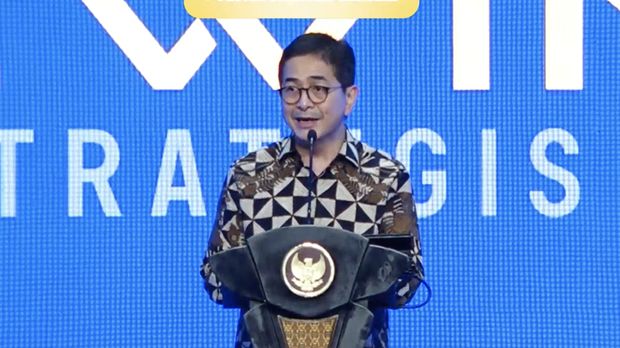 Ketua Umum Kamar Dagang Indonesia (Kadin) Arsjad Rasjid dalam Main Event Sewindu Proyek Strategis Nasional (PSN) - Infrastructure Forum and Edutainment Expo. (Tangkapan Layar Youtube PerekonomianRI)