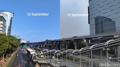 Kontrasnya Langit DKI, Sehari Full Colour Sudah Keruh Lagi oleh Polusi