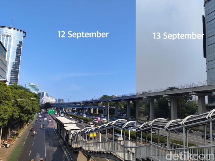 Kontrasnya Langit DKI, Sehari Full Colour Sudah Keruh Lagi oleh Polusi