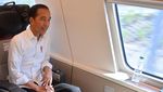 Potret Jokowi Jajal Kereta Cepat Jakarta-Bandung Bareng Artis